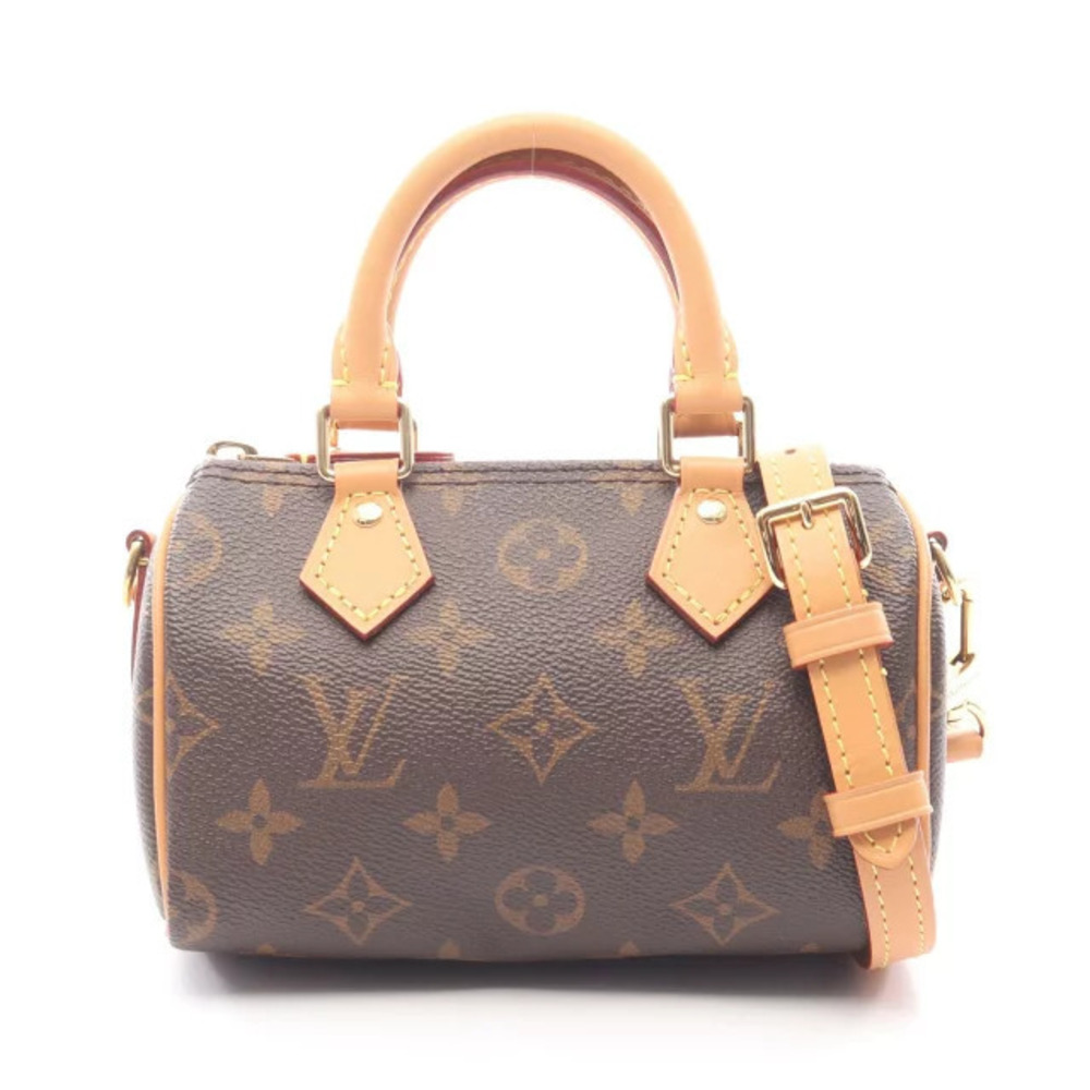 Louis Vuitton Speedy Monogram Handbag Canvas Leather Brown